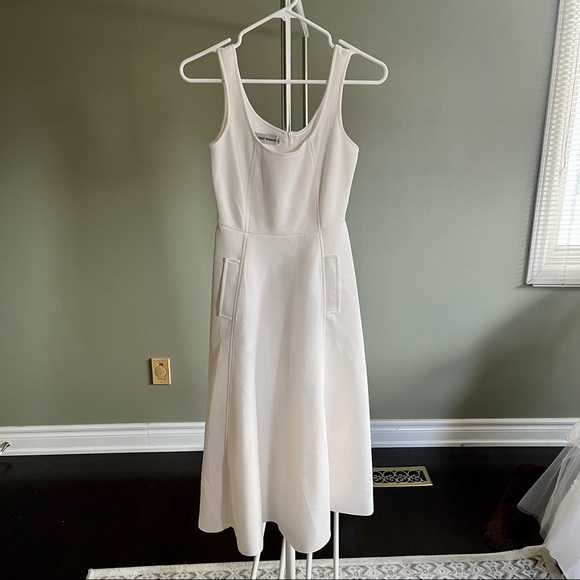 Fit and flare midi white dress - Picture 3 of 6